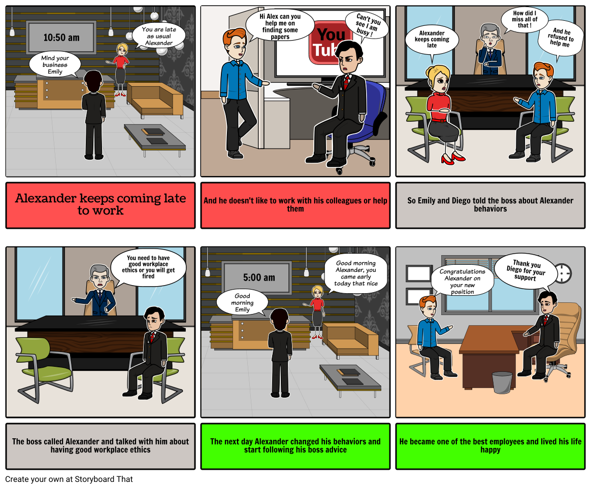 Workplace ethics Storyboard by st1011130038