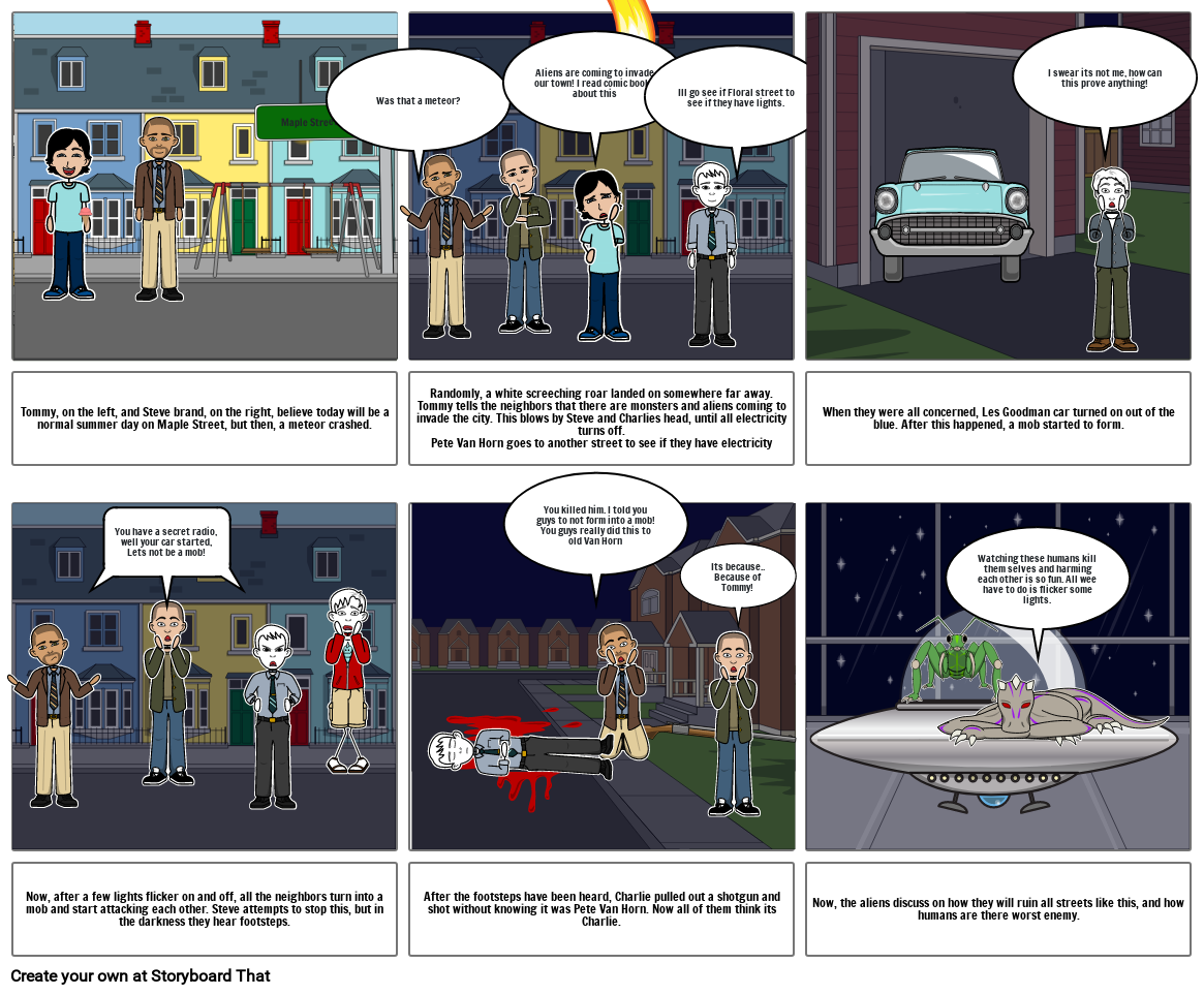 Monsters are due on Maple Street Storyboard by steve6917