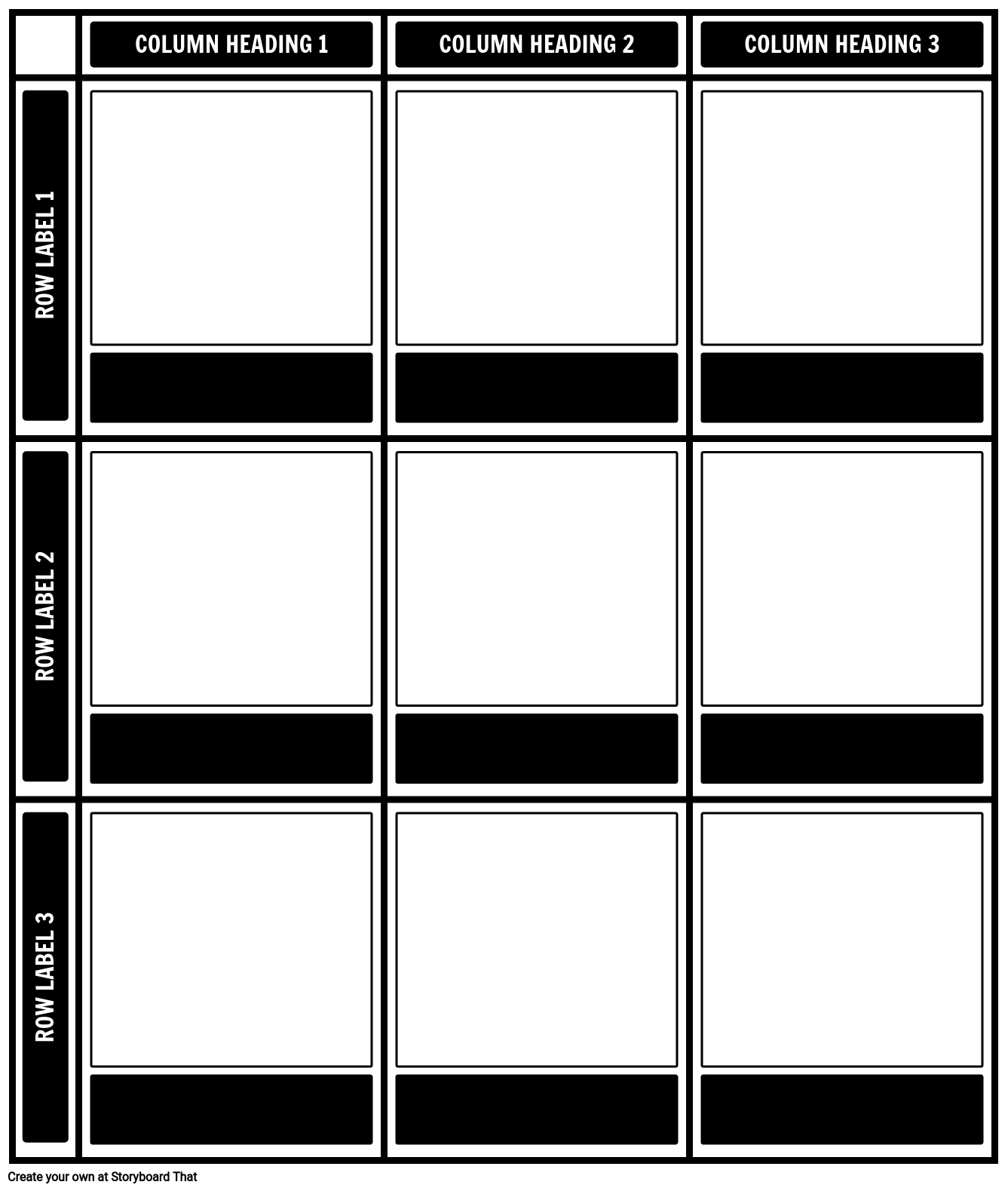 3x3 Chart Template with Description Storyboard