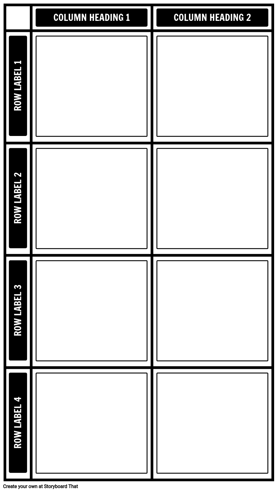 Blank 2X4 Chart Storyboard by storyboard-templates