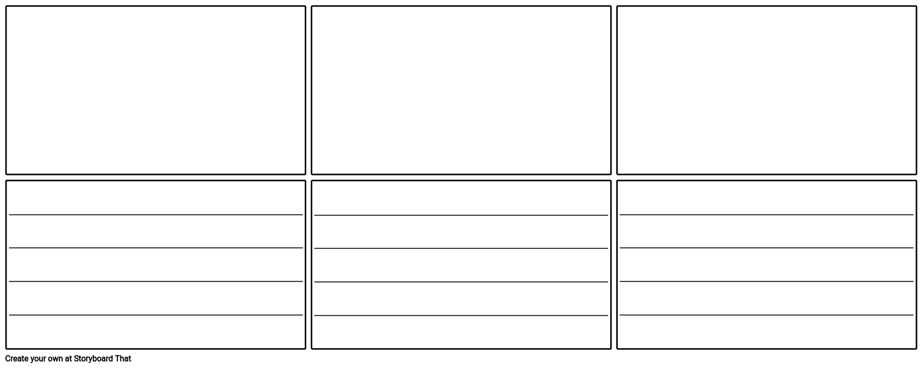 Blank Storyboard Template with Lines - 16x9 Storyboard