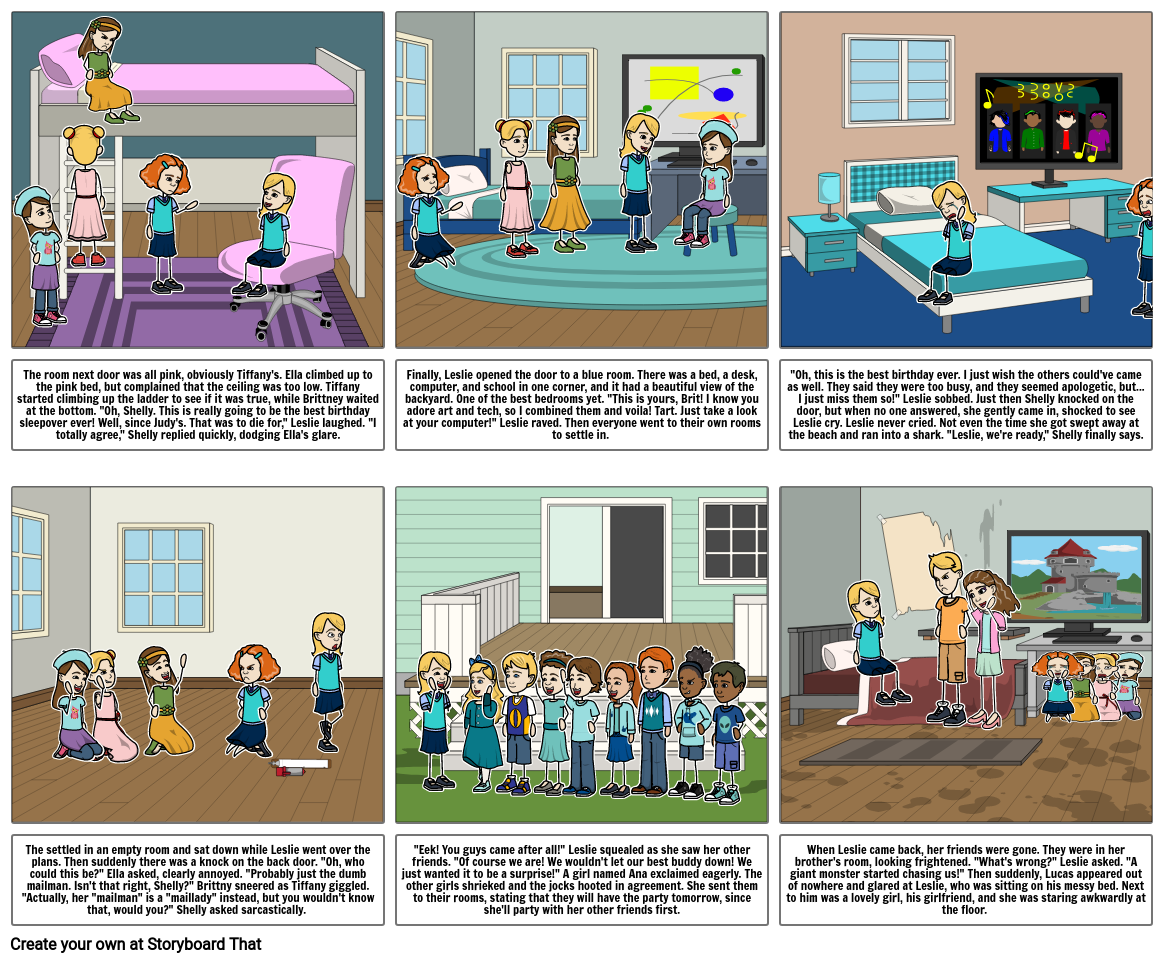 Leslie's Sleepover Storyboard par storyboardthatgirl