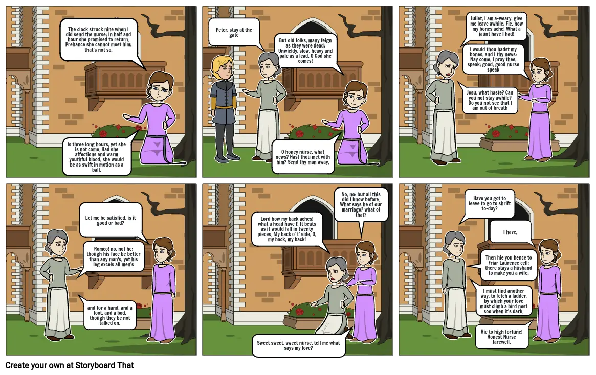 Comic of Act 2 Scene 5 of Romeo and Juliet