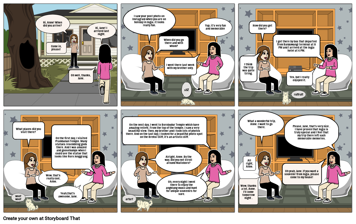 Recount dialogue Storyboard by supermom_vivi