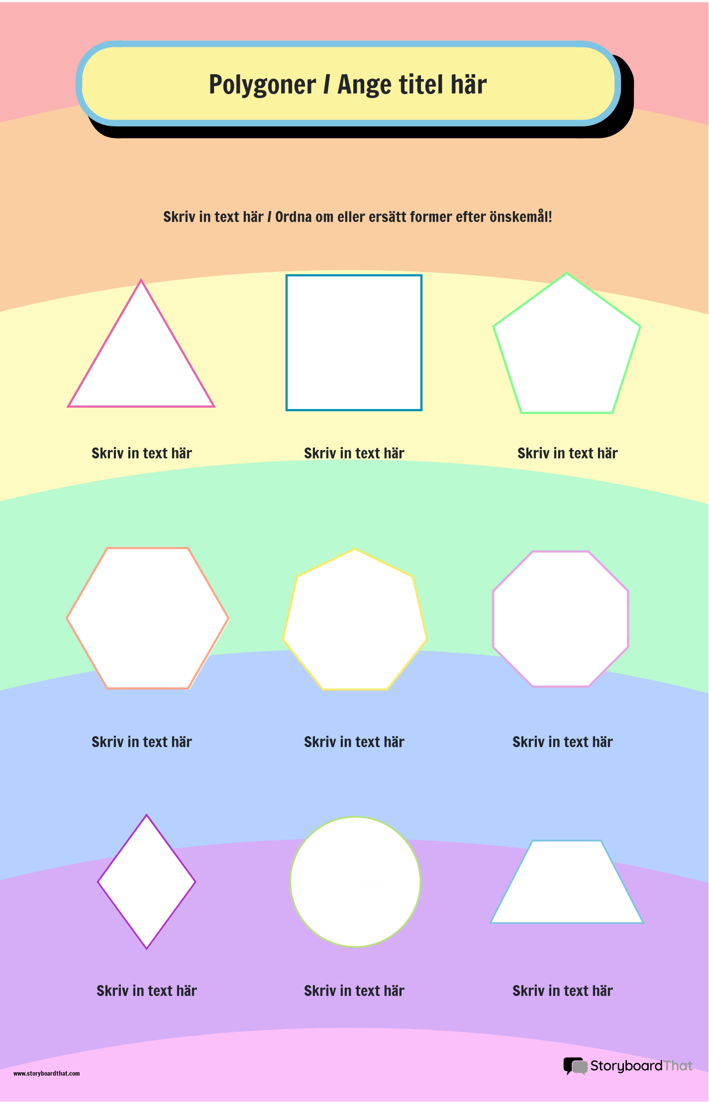 Affisch i 2D-former med Pastelltema Storyboard