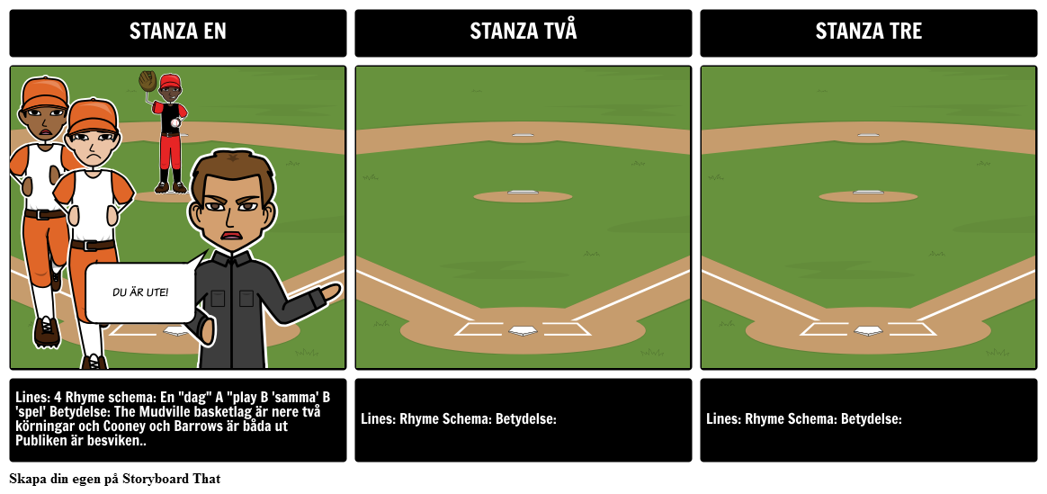 Casey at the Bat Poem Struktur Storyboard by sv-examples