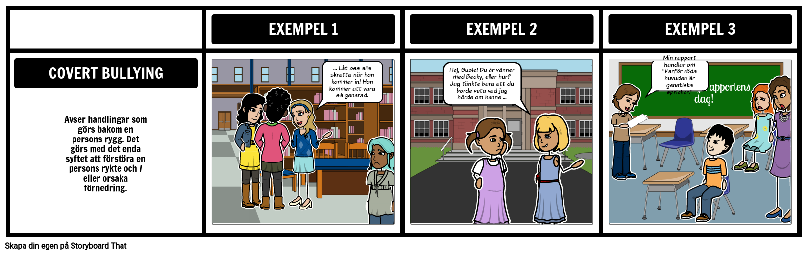 Exempel På Hemlig Mobbning Storyboard Par Sv Examples