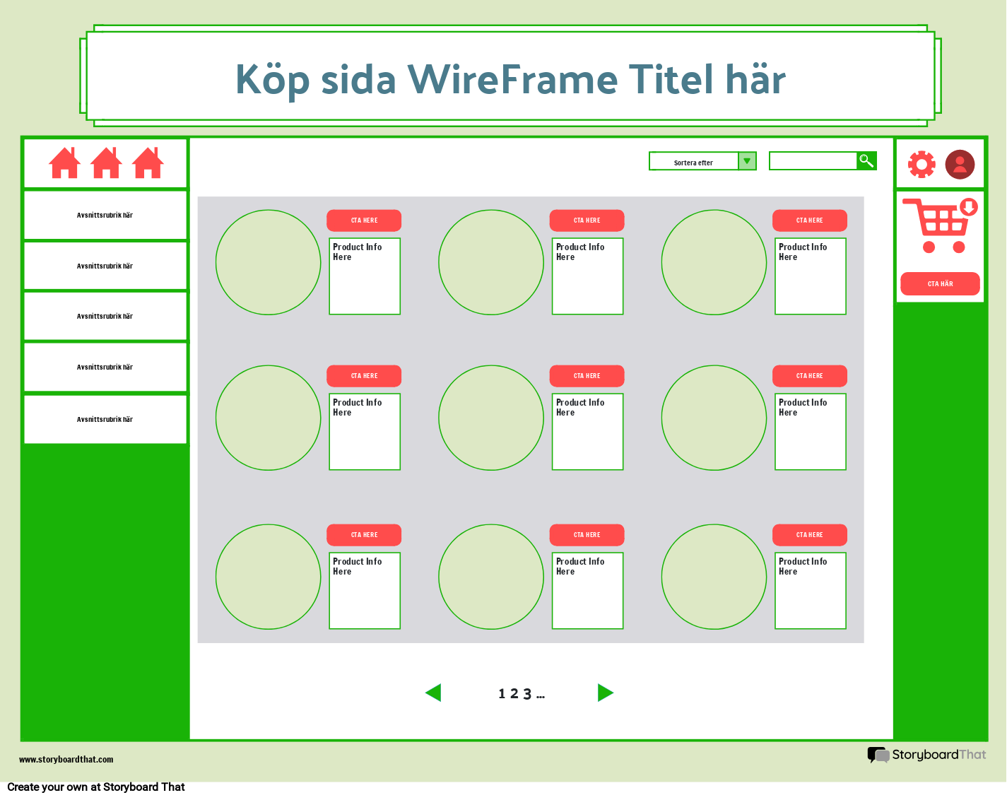 Företagsköp Wireframe Mall 1 Storyboard por sv-examples