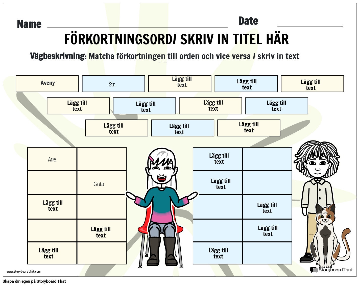 Förkortning Match Interactive Storyboard por sv-examples