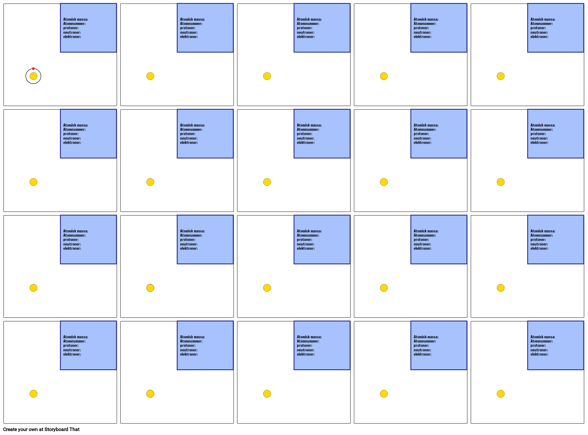 Första 20 Elementmallen