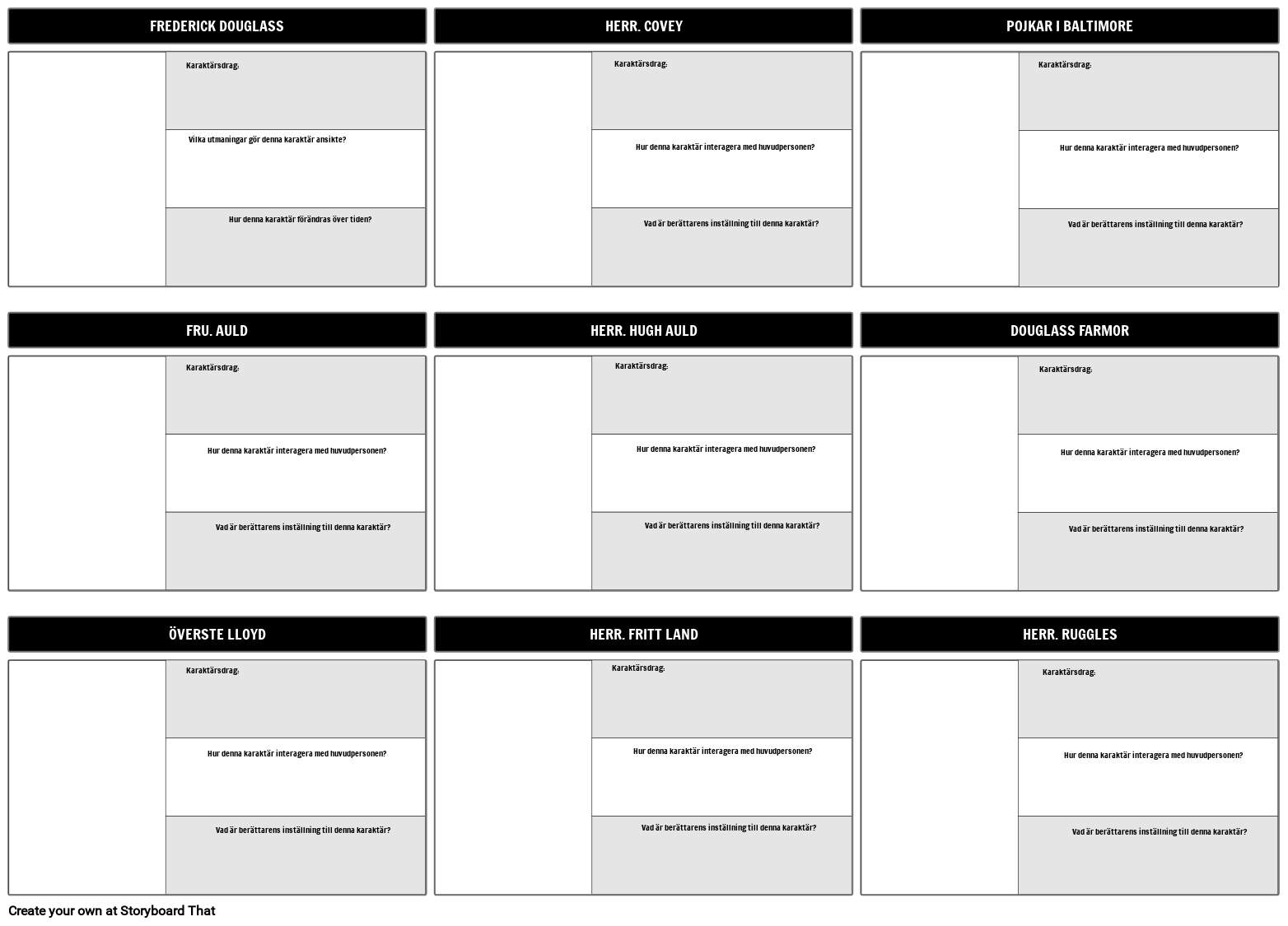 Frederick Douglass Tecken Storyboard por sv-examples