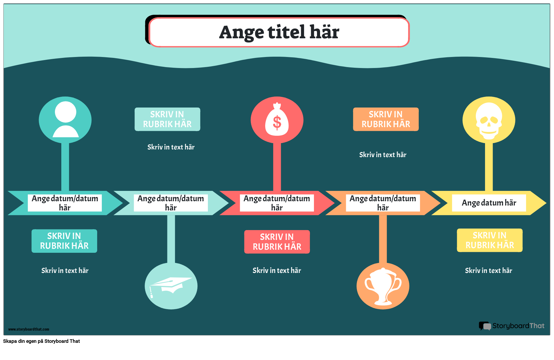 Historik Infographic Landskapsfärg 4 Storyboard