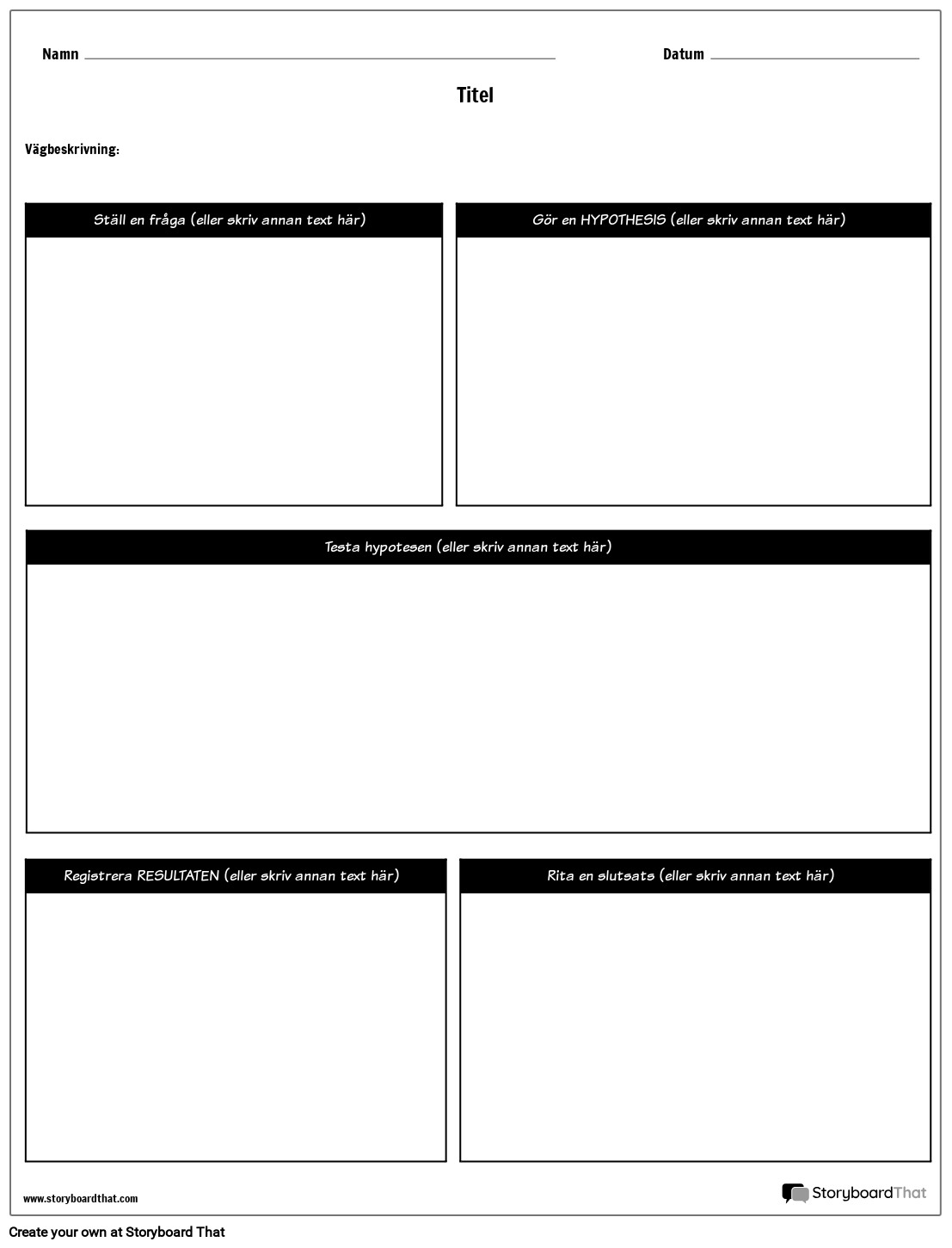 Hypotes Arbetsblad 1 Storyboard por sv-examples