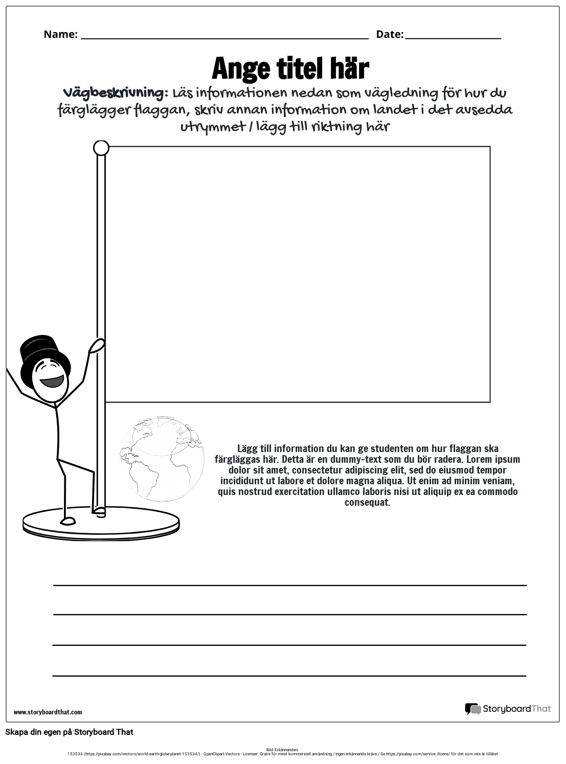 Land flagga informationsmall Storyboard by sv-examples