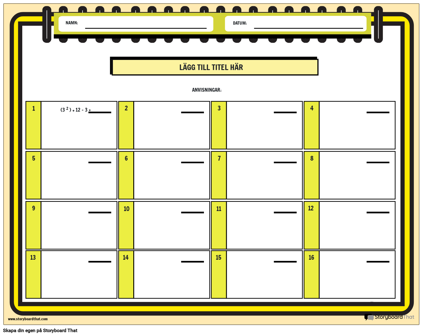 operations-with-integers-kalkylblad-anteckningsbokdesign