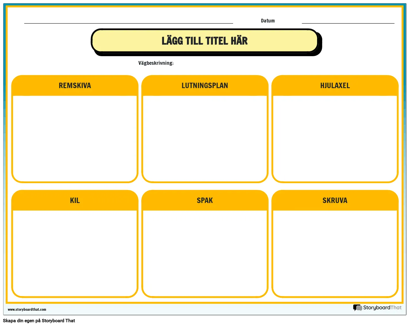 Rita enkla maskiner Hittade hemma Arbetsblad Storyboard