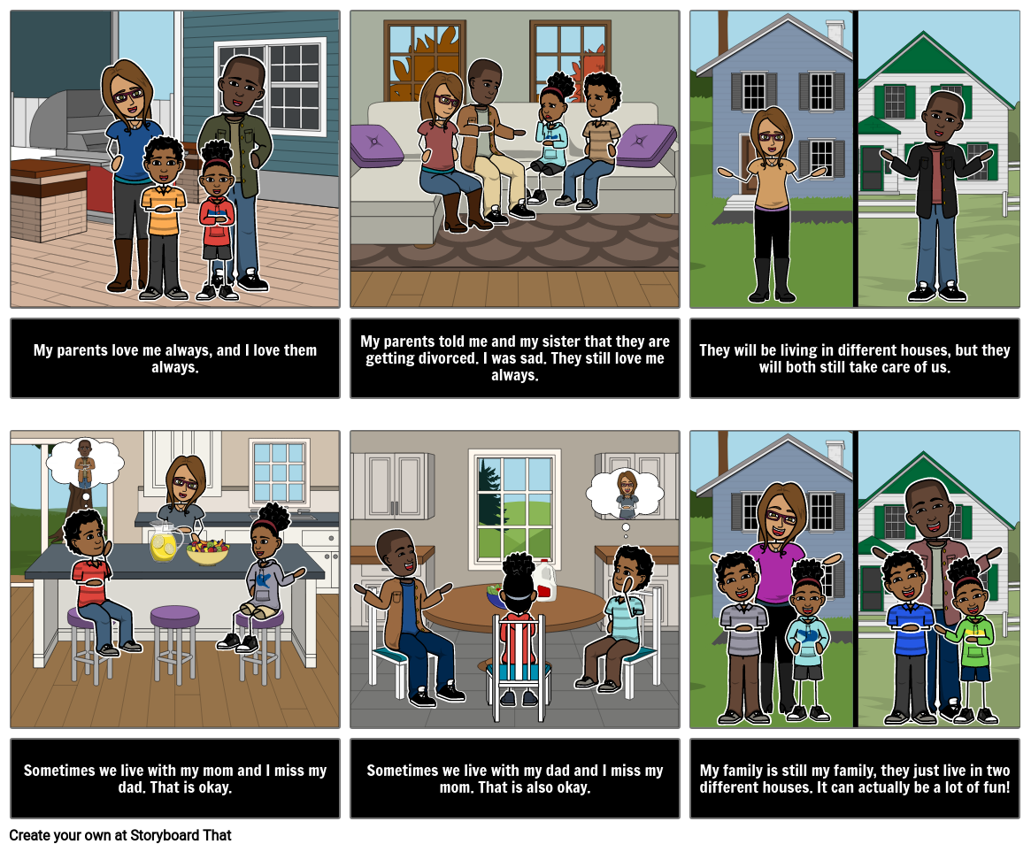 Skilsmässa Social Story Storyboard by sv-examples