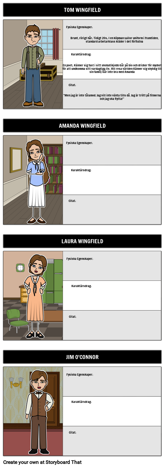 The Glass Menagerie Exempel på Karaktärsanalys