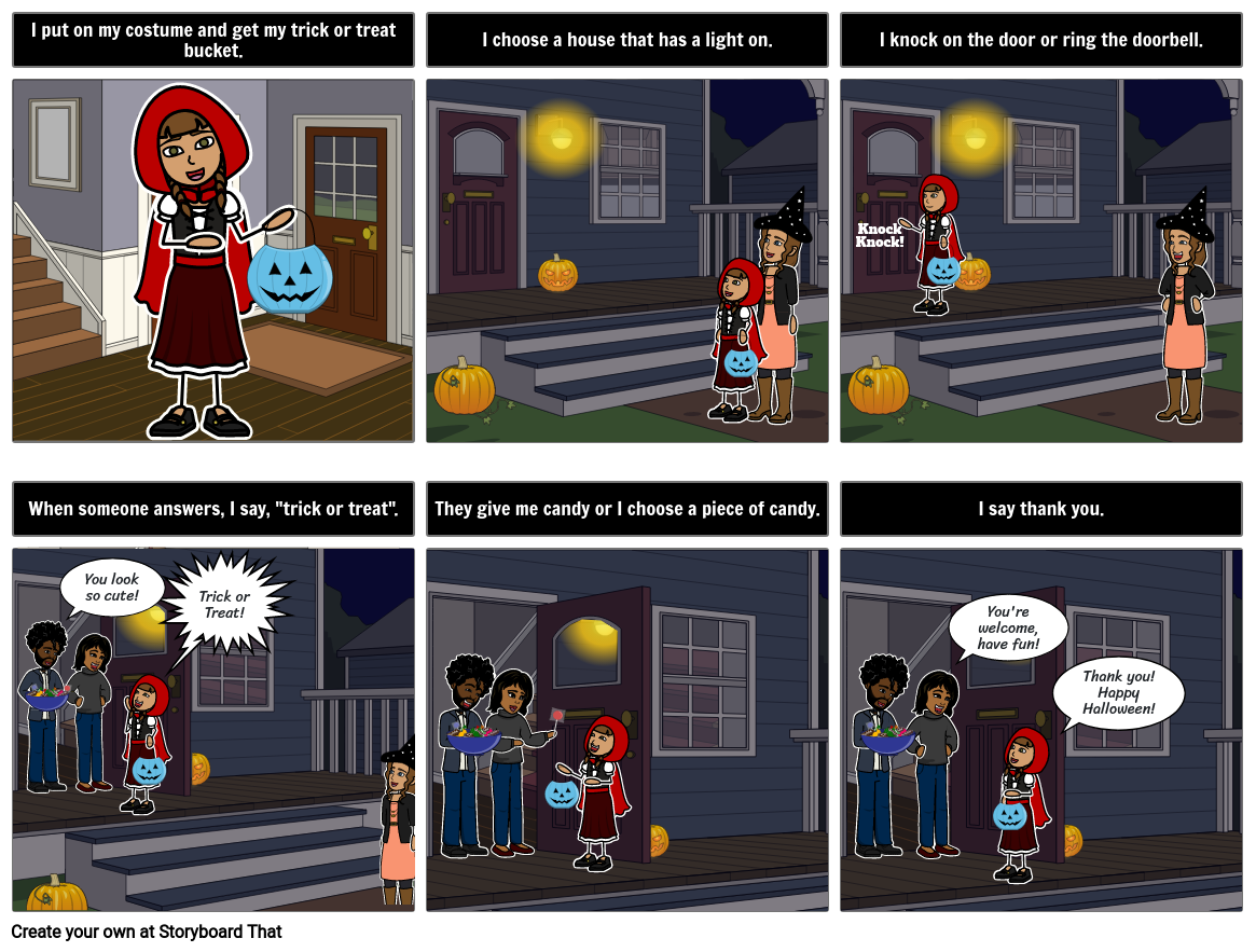 Trick Or Treating Social Story القصة المصورة من قبل Sv-examples