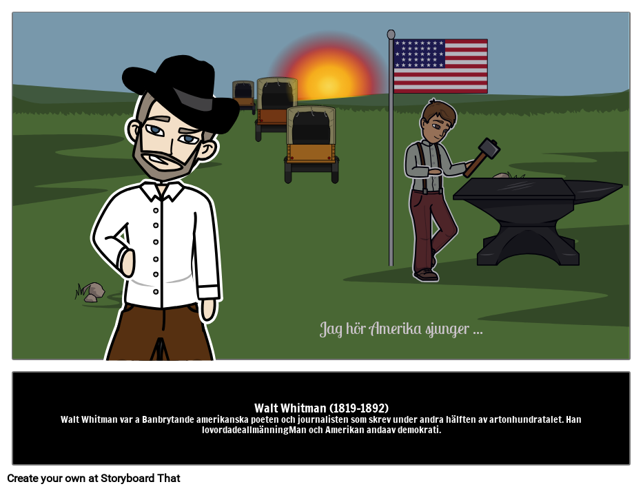 Walt Whitman Amerikansk Poet Storyboard par svexamples