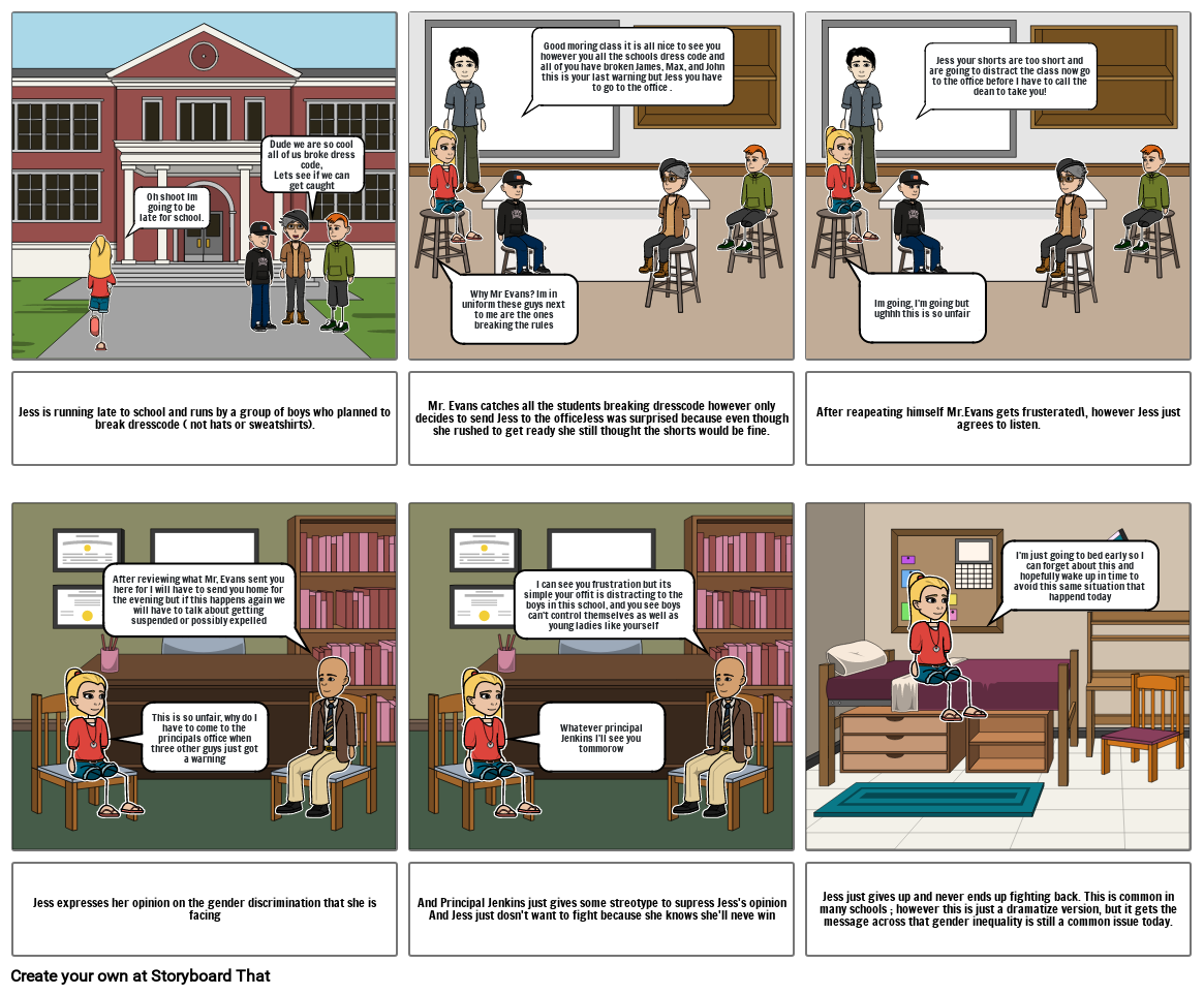Gender Inequality found in schools Storyboard by swanger25