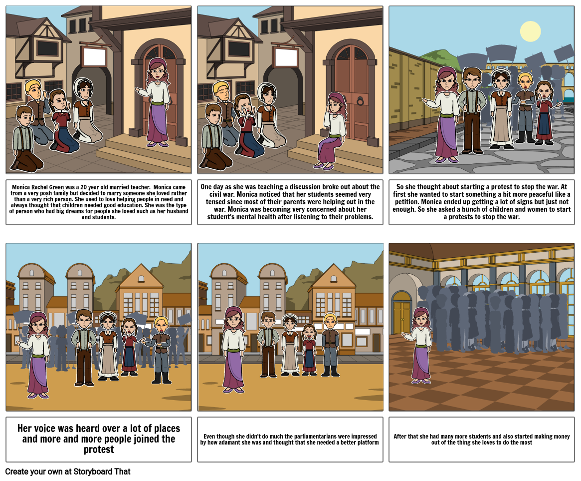 Story of Monica Rachel Green Storyboard by swasud