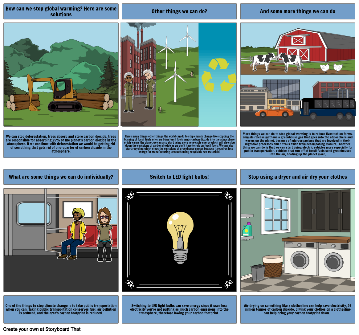 Climate Change Solutions Project Storyboard by swifd05712