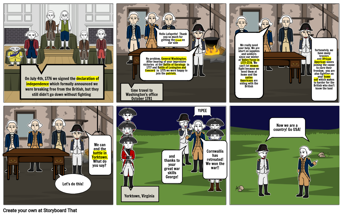 Revolutionary War Storyboard by sydneyripke