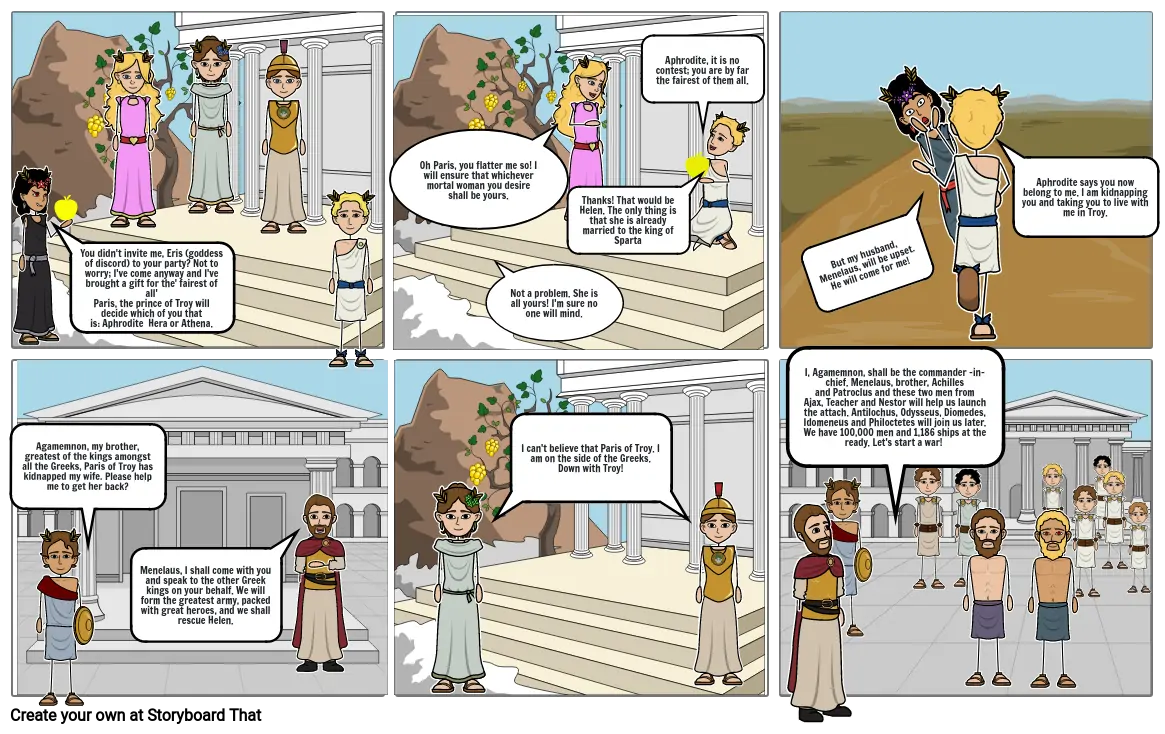 How the Trojan War Started Storyboard par tamarasimmons