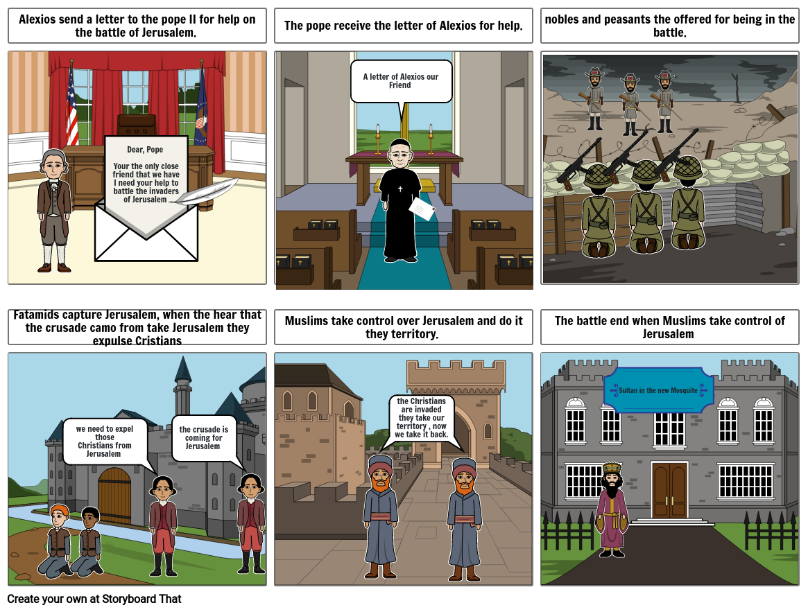 The first crusade Storyboard by tania14