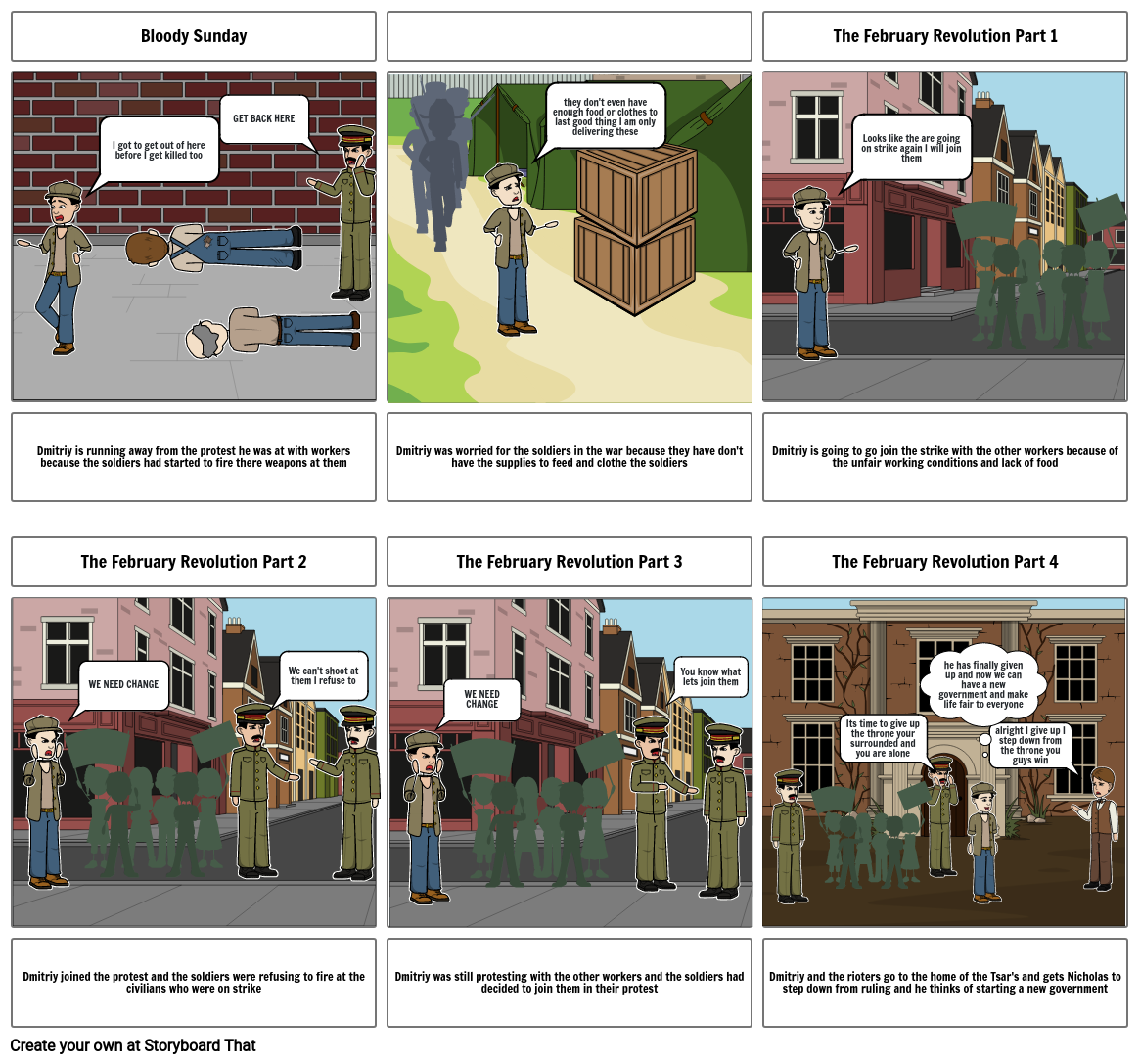 Russian Revolution Story Board Storyboard by tc34952