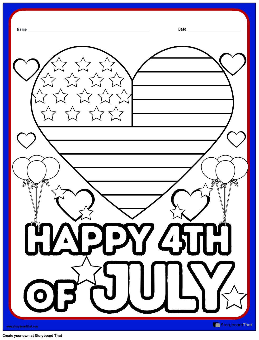 4th of July Coloring Worksheet ?????????? ?????????????? ???? ?????? templates