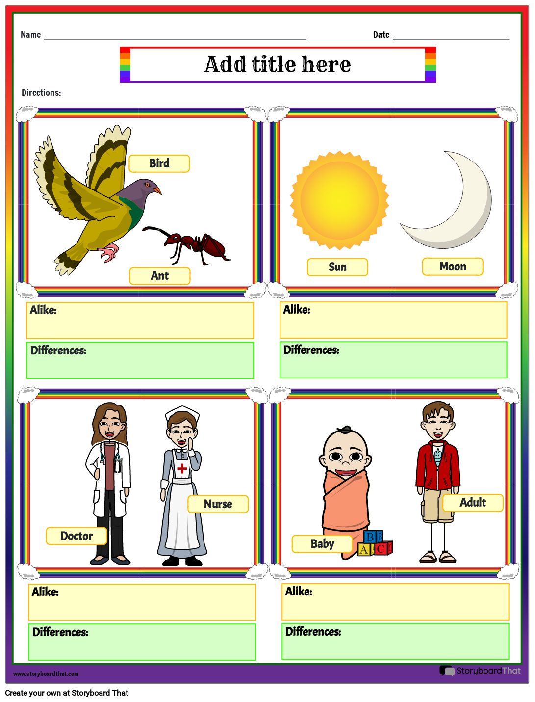 alike-and-differences-worksheet-storyboard-par-templates