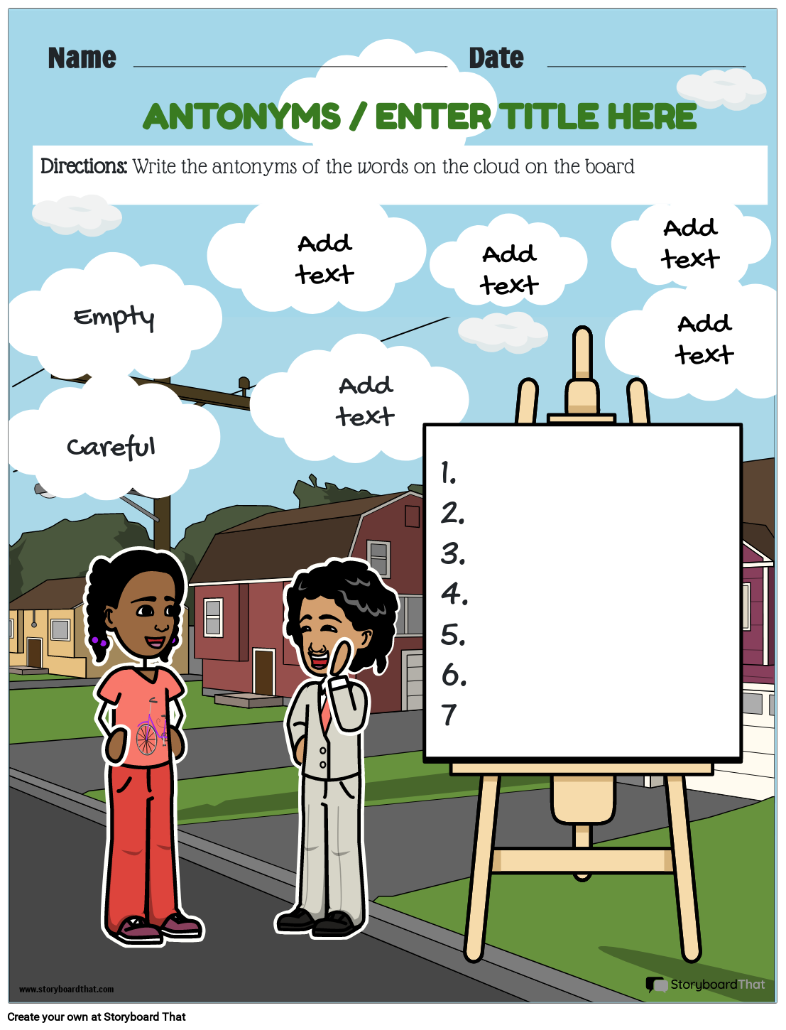 Given Word Write The Correct Antonym Worksheet