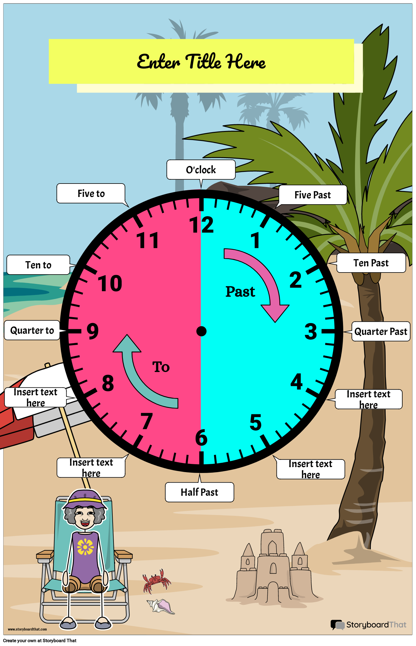 beach-themed-tell-the-time-poster-storyboard