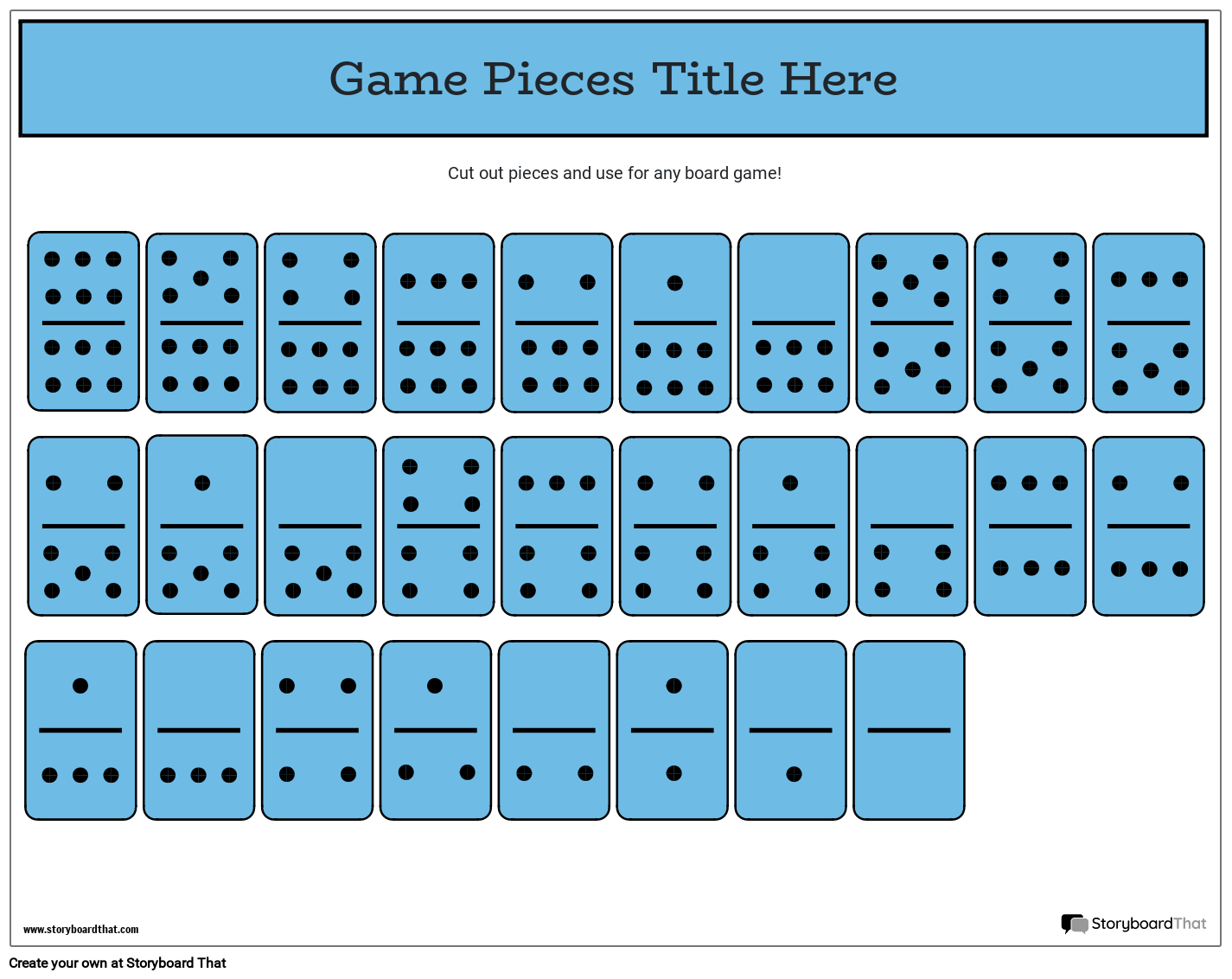 Blue Domino Cut Outs Template Storyboard By Templates