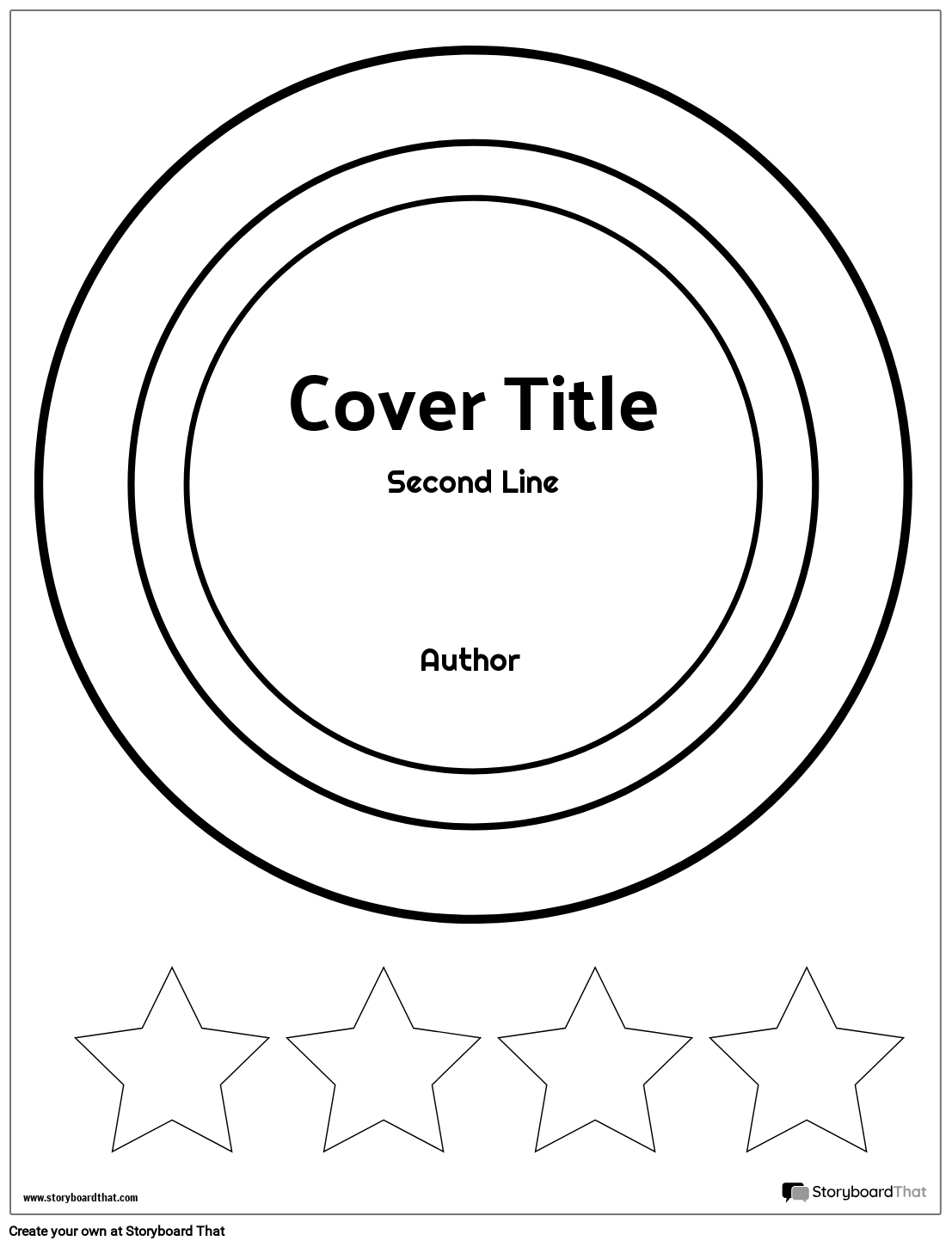 Circles And Stars Based Book Cover Worksheet Storyboard
