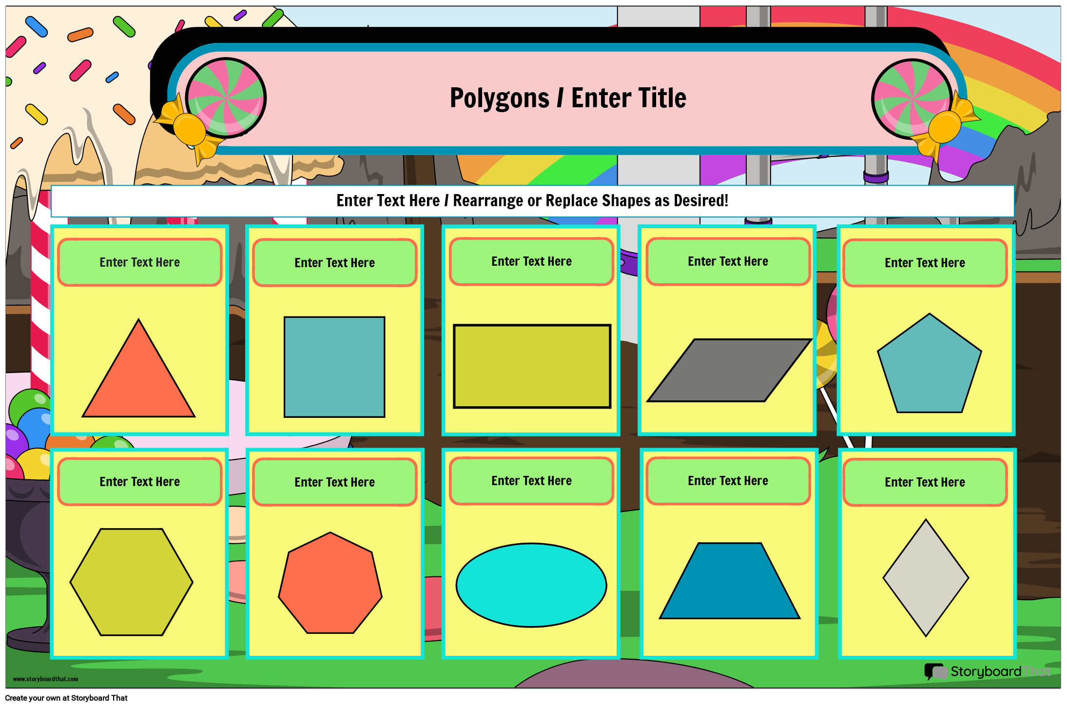 Candy-themed Shapes Poster Storyboard por templates