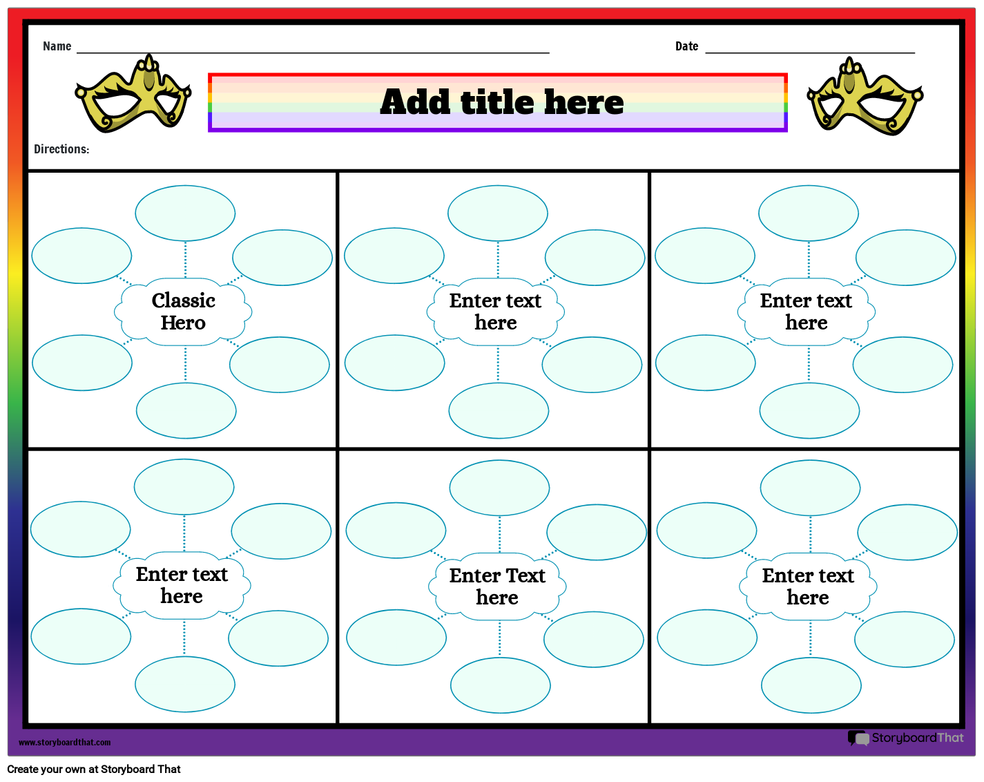 Characteristics of Heroes Worksheet Storyboard