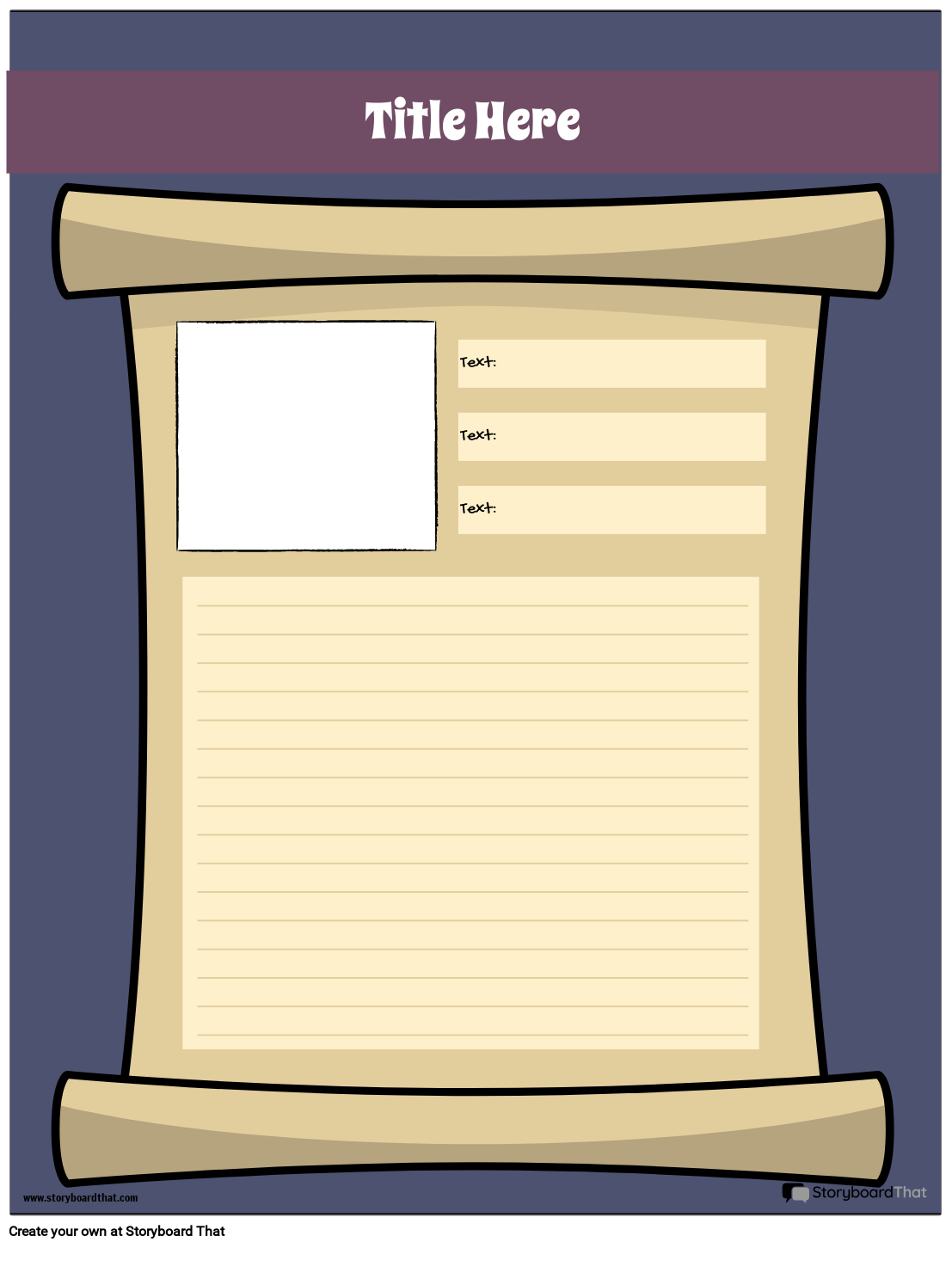 Characterization Narrative Template Storyboard Characterization Narrative Template Storyboard