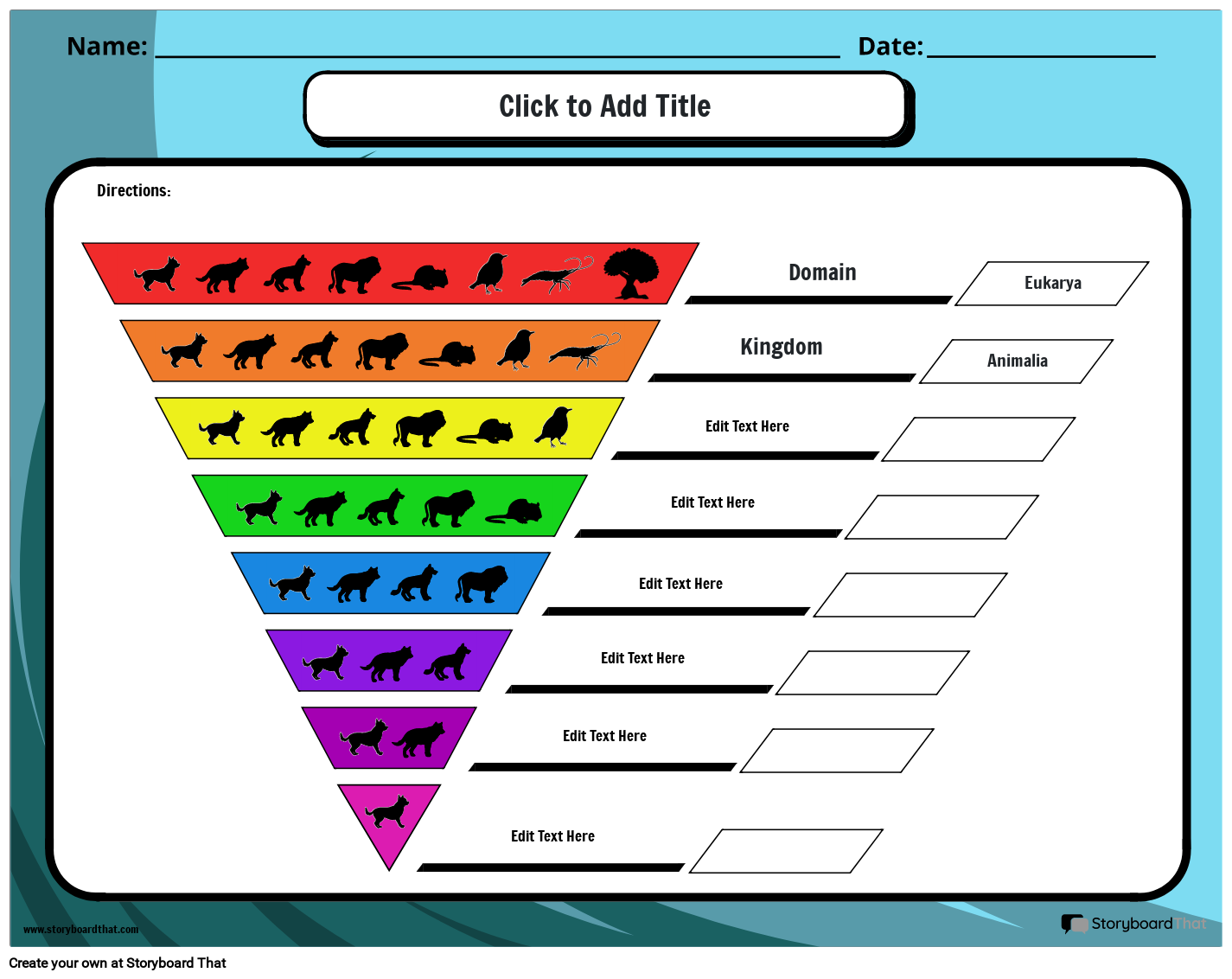 Classification of Animals Worksheet Storyboard