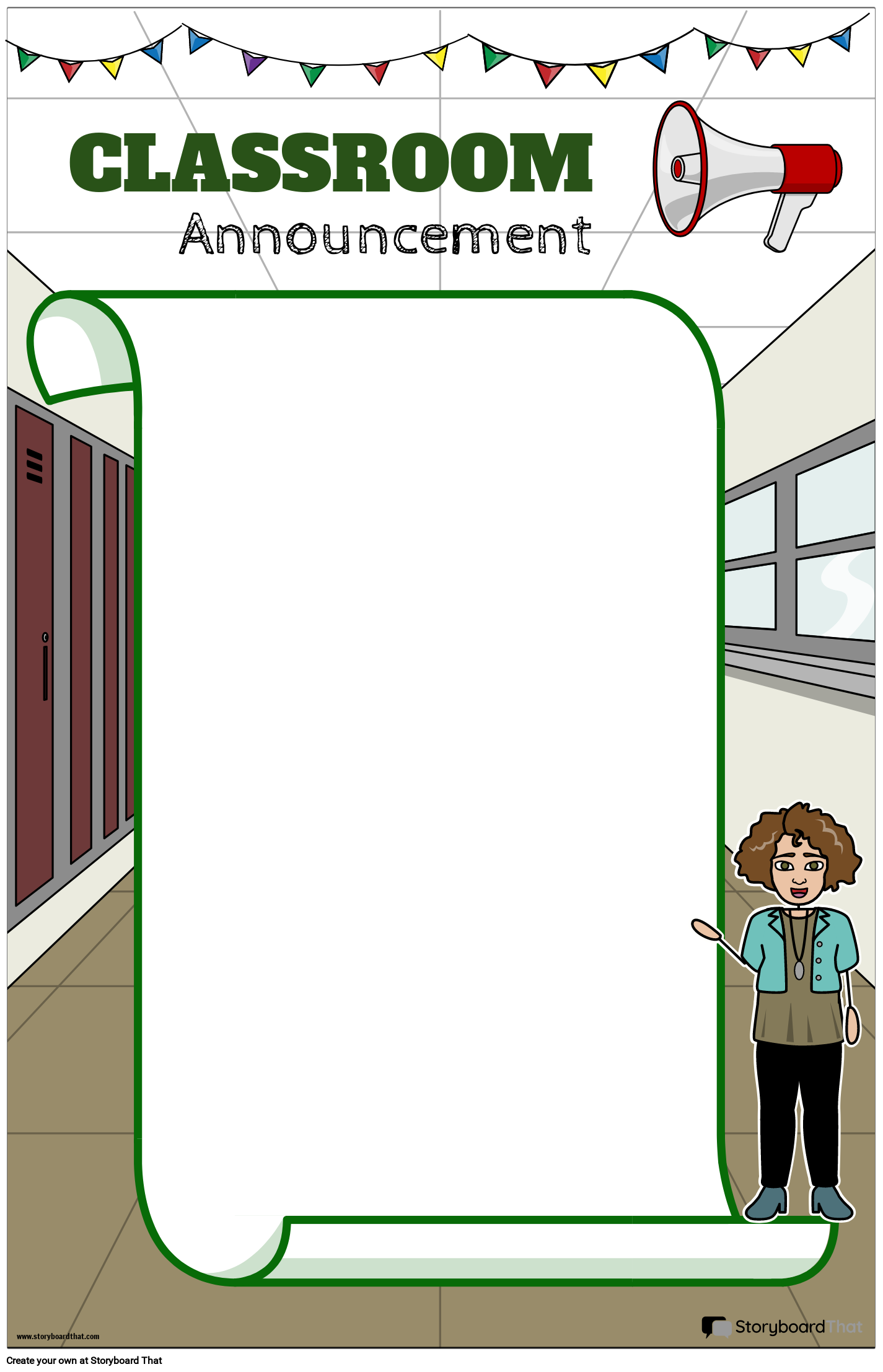 Customizable Classroom Announcement Poster Storyboard Customizable Classroom Announcement Poster Storyboard