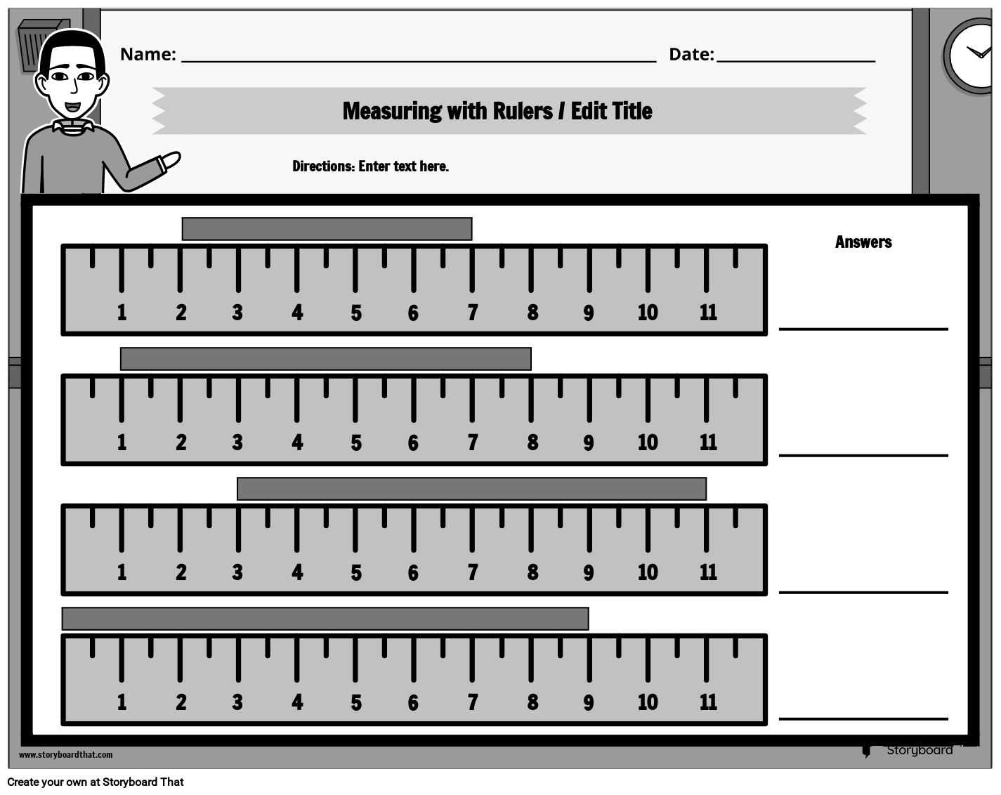 Classroom-inspired US Measurement Worksheet B&W