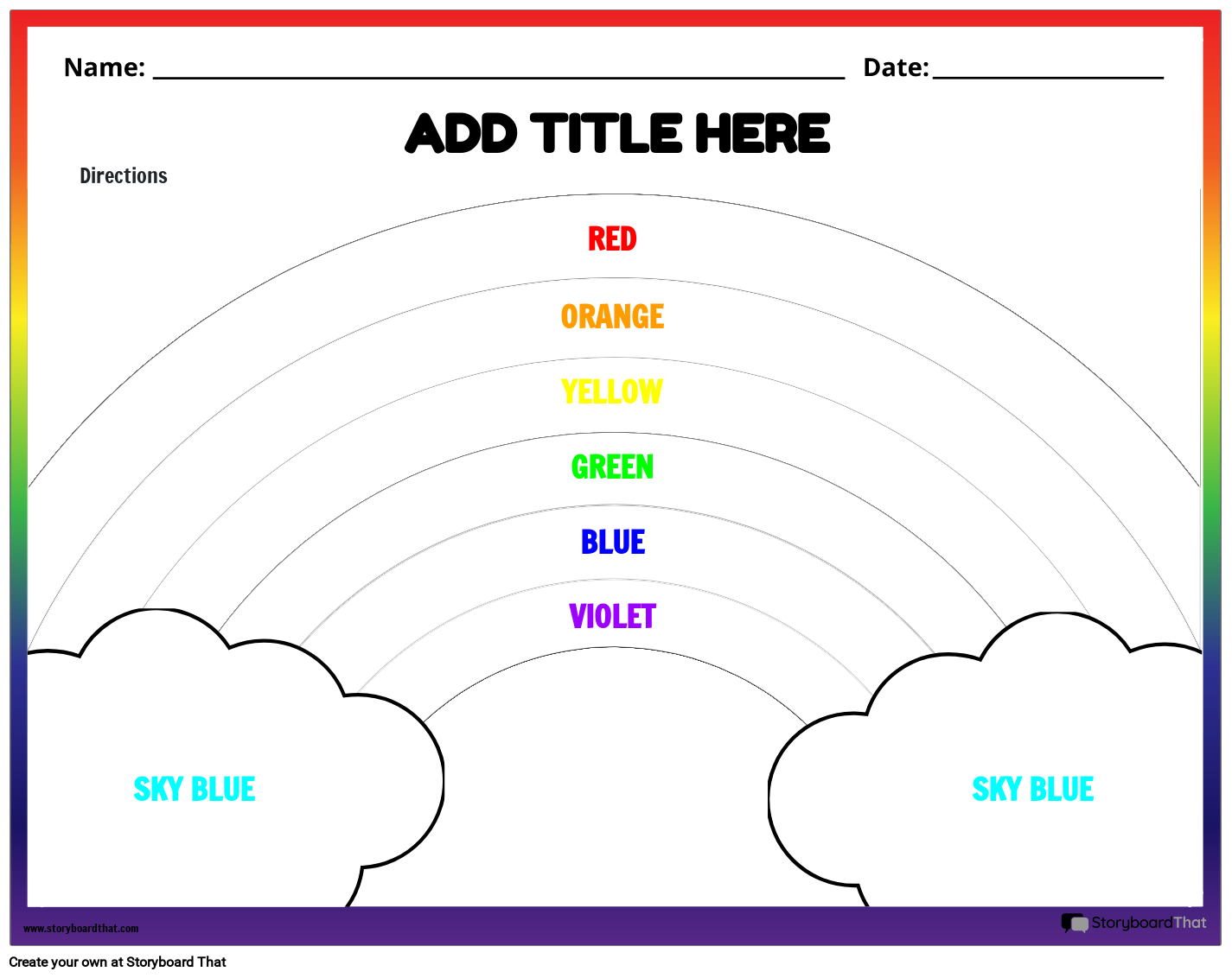 Coloring Rainbow Based on Labels Worksheet Storyboard