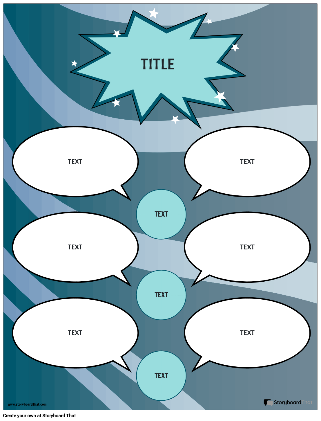 Funky Blue Sky Themed Compare and Contrast Template