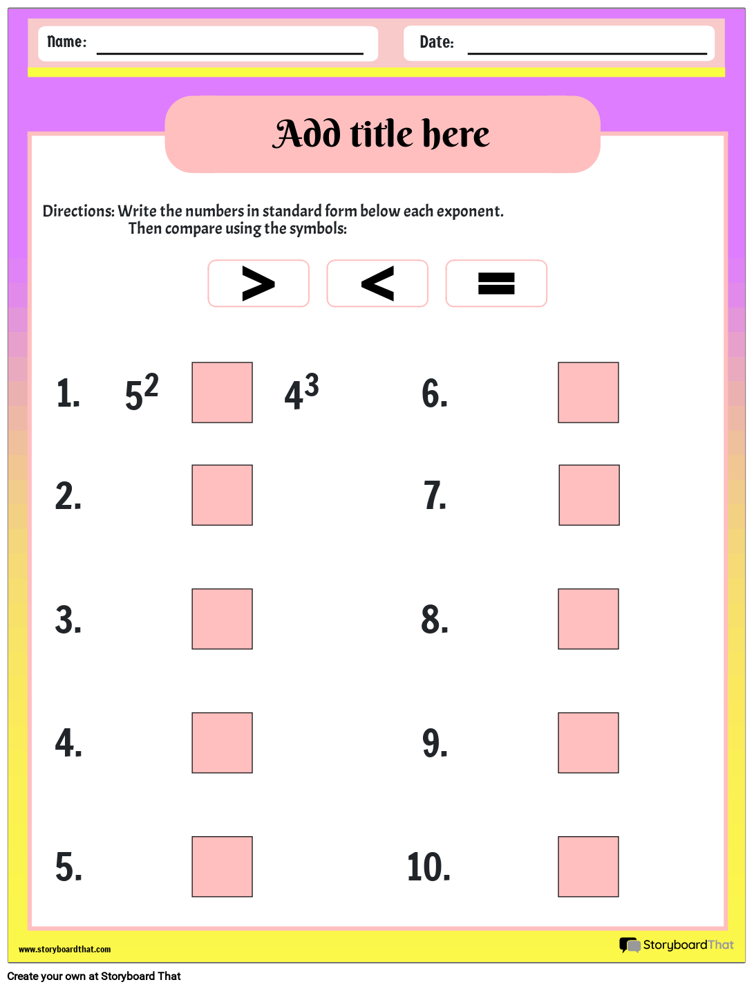 comparing-exponents-free-worksheets-storyboard