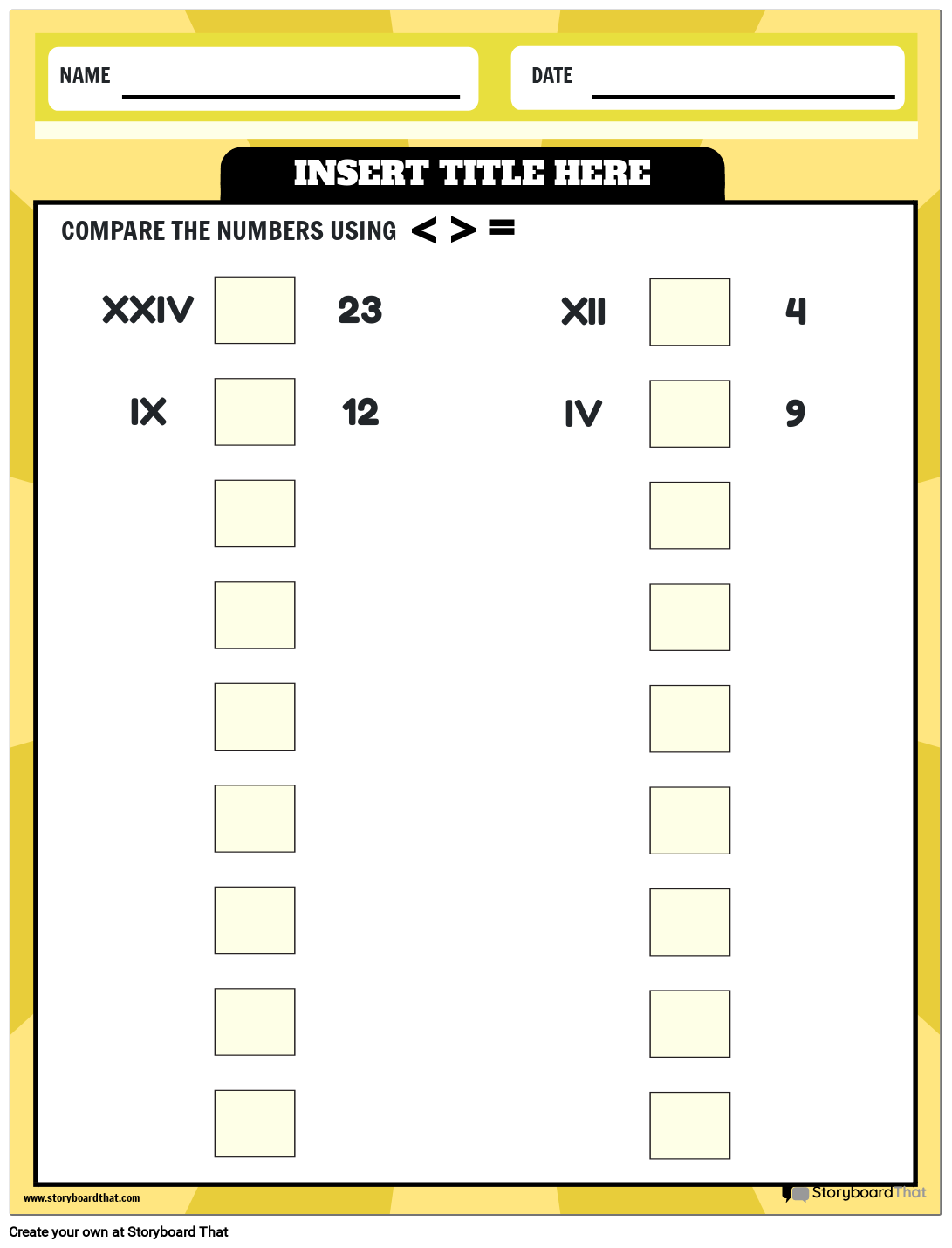 comparing-roman-numerals-worksheet-storyboard-por-templates