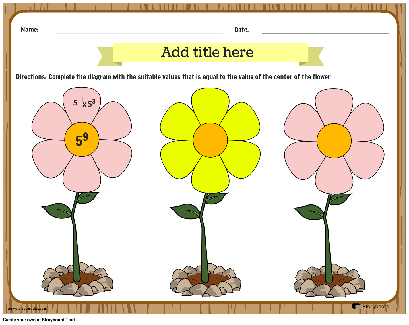 Completing The Diagram Exponent Worksheet Storyboard