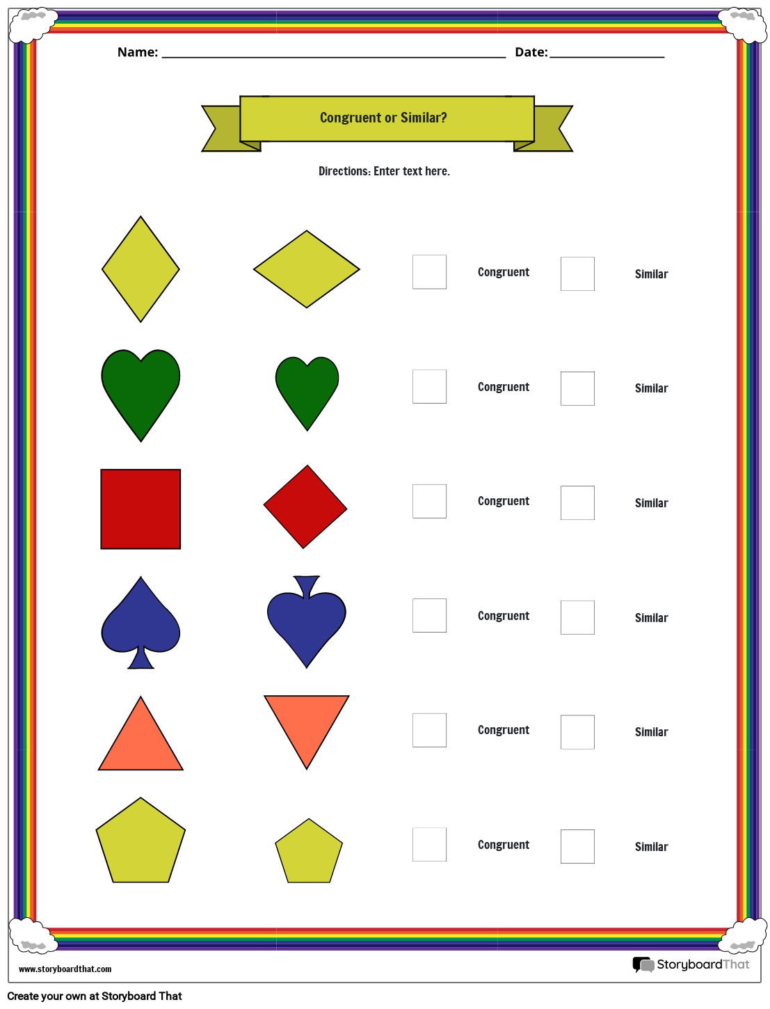 congruent-or-similar-shapes-worksheet-with-rainbow-theme