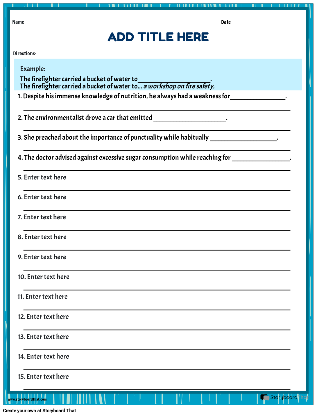Creating Irony Worksheet Templates